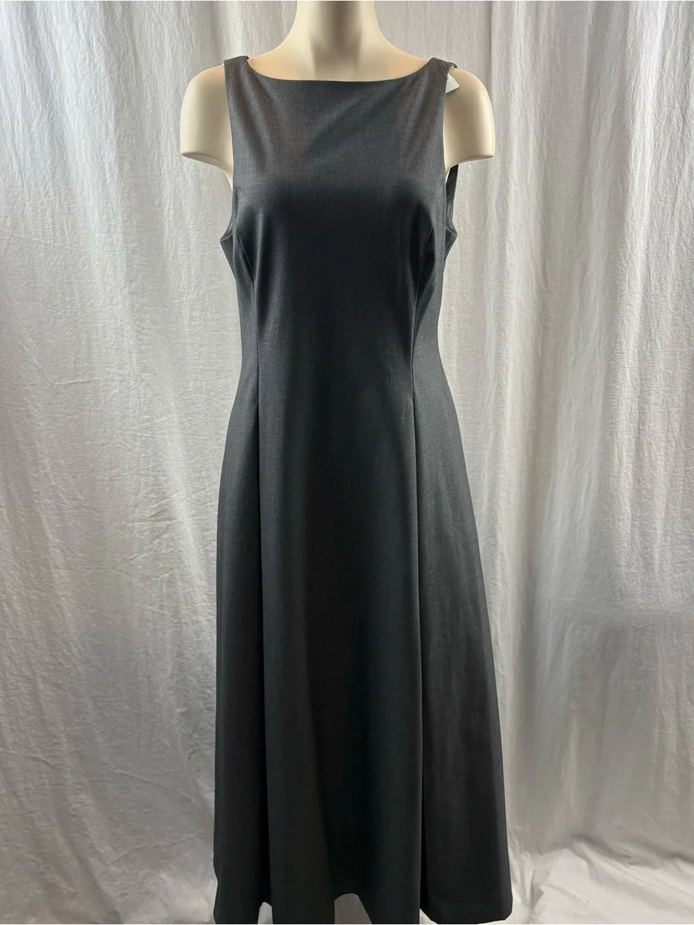 Babaton Gardenia Heather Charcoal Sleeveless Boatneck Midi Dress 10 - Picture 8 of 15